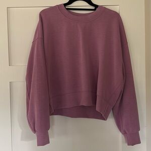 Lululemon Softstreme Perfectly Oversized Cropped Crew light purple size 8